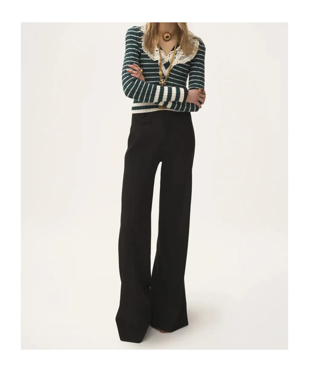 Pleated Wide-Leg Trousers