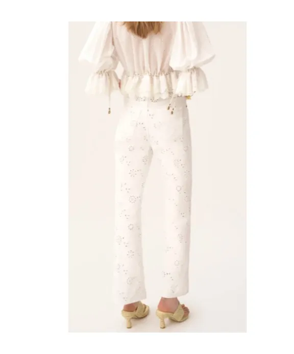 Wide-Leg Jeans With Cut-Out
