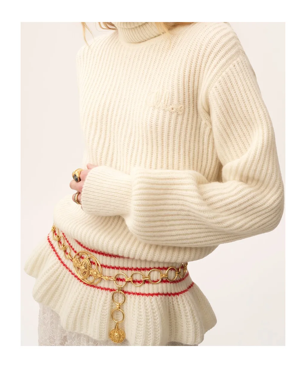 Oversized Logo Turtleneck Sweater