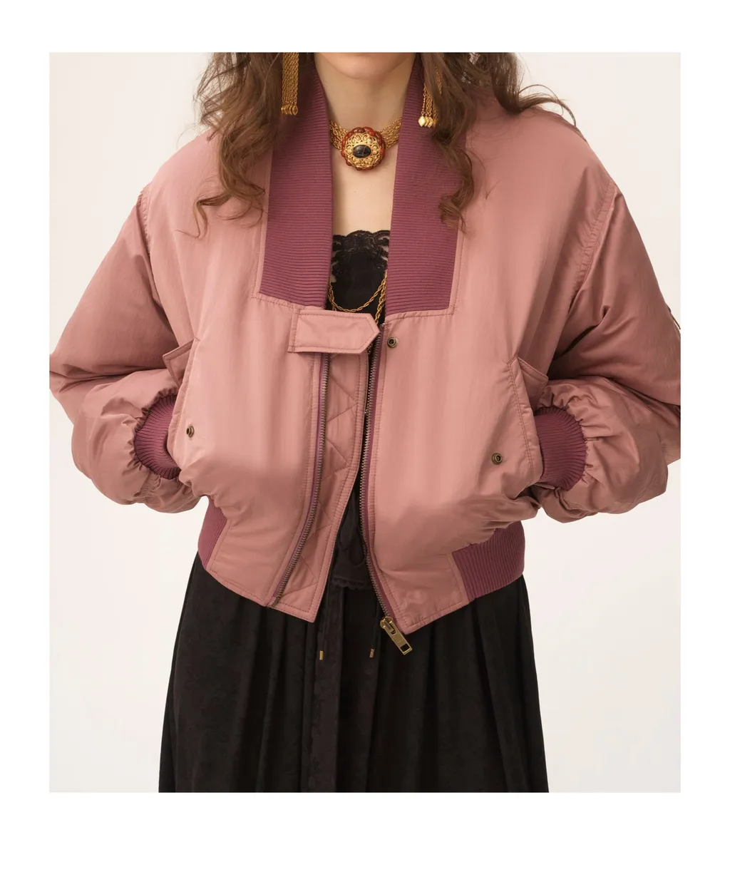 Cropped Bomber Jacket