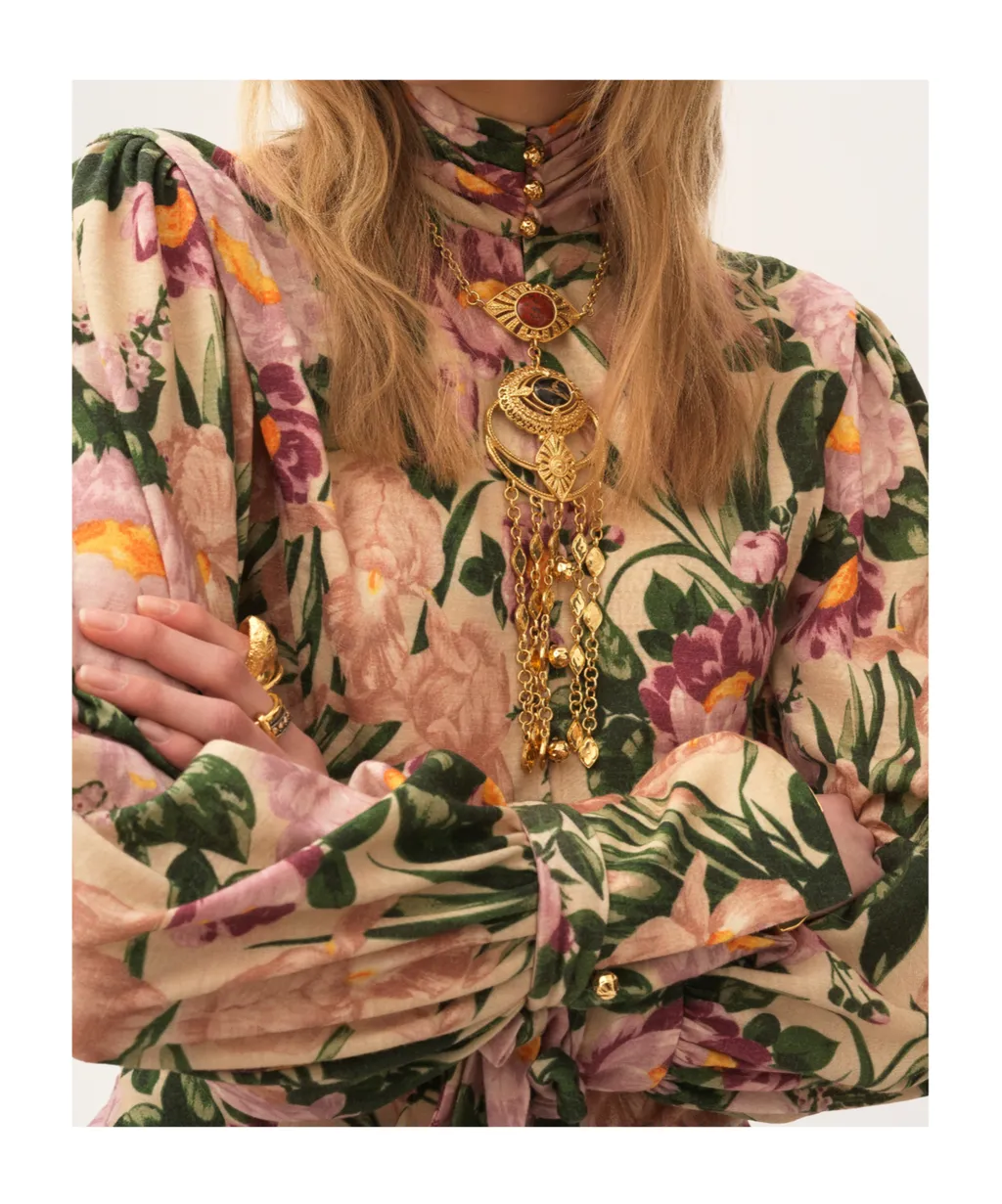 Floral-Print Blouse