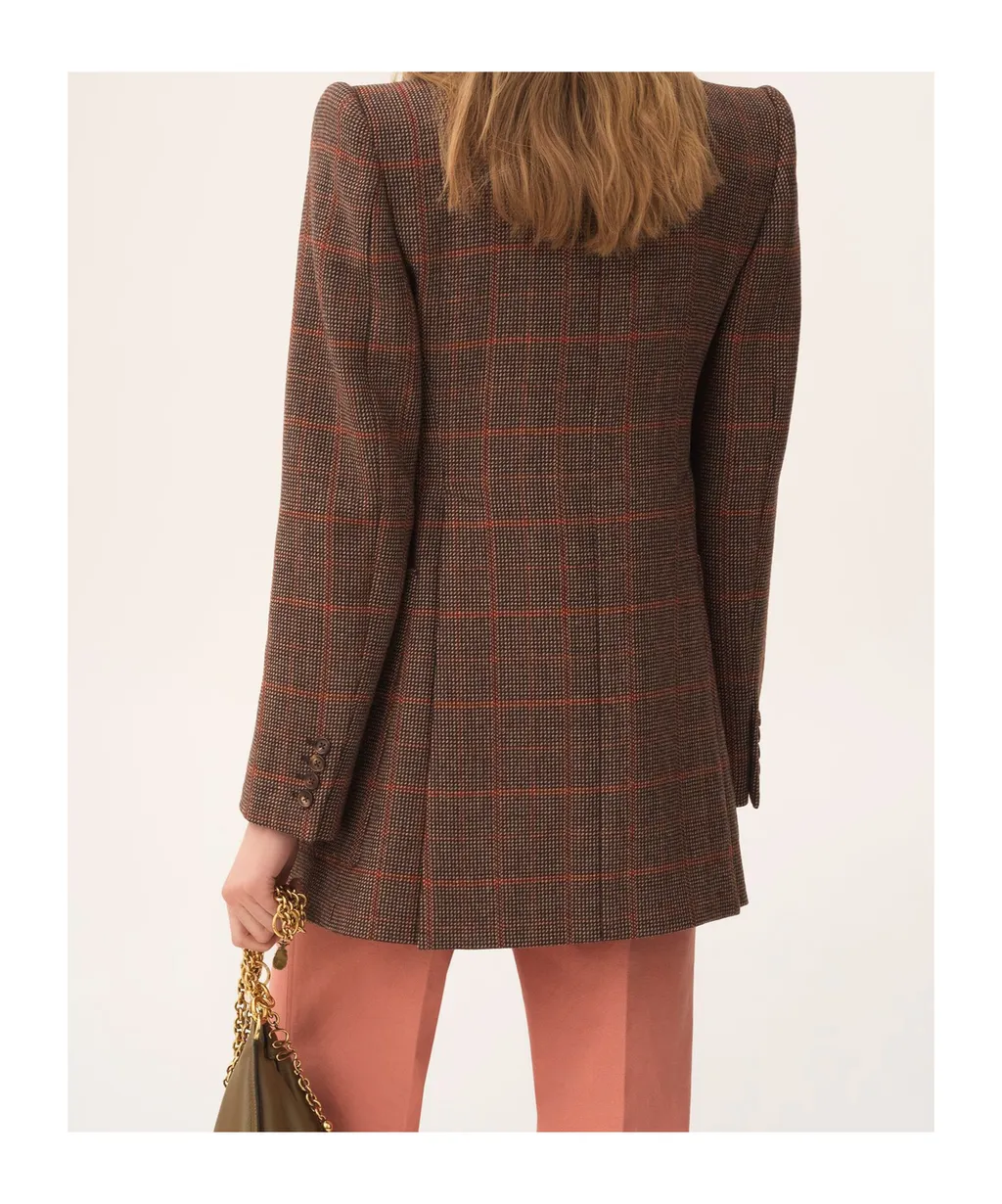 Checked Single-Breasted Tailored Jacket