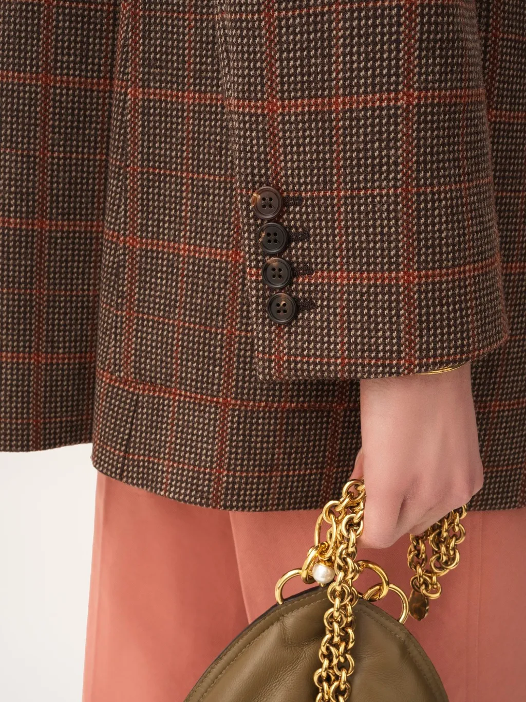 Checked Single-Breasted Tailored Jacket