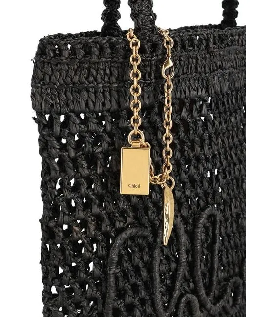 Small Summer Banana Raffia Tote Bag