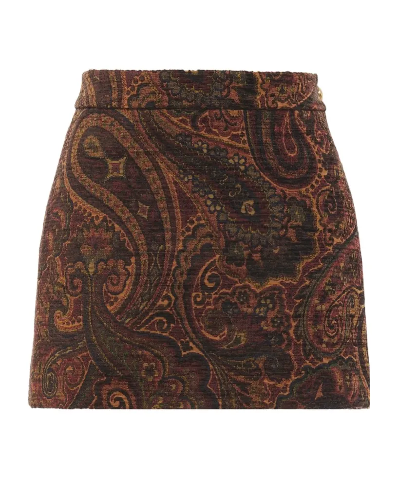 Paisley Jacquard Mini Skirt