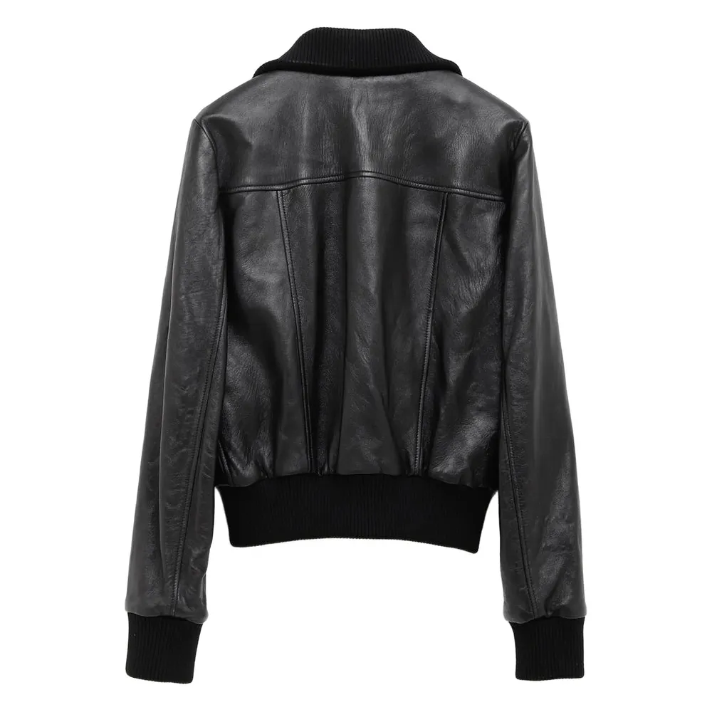 Long Sleeve Leather Jacket