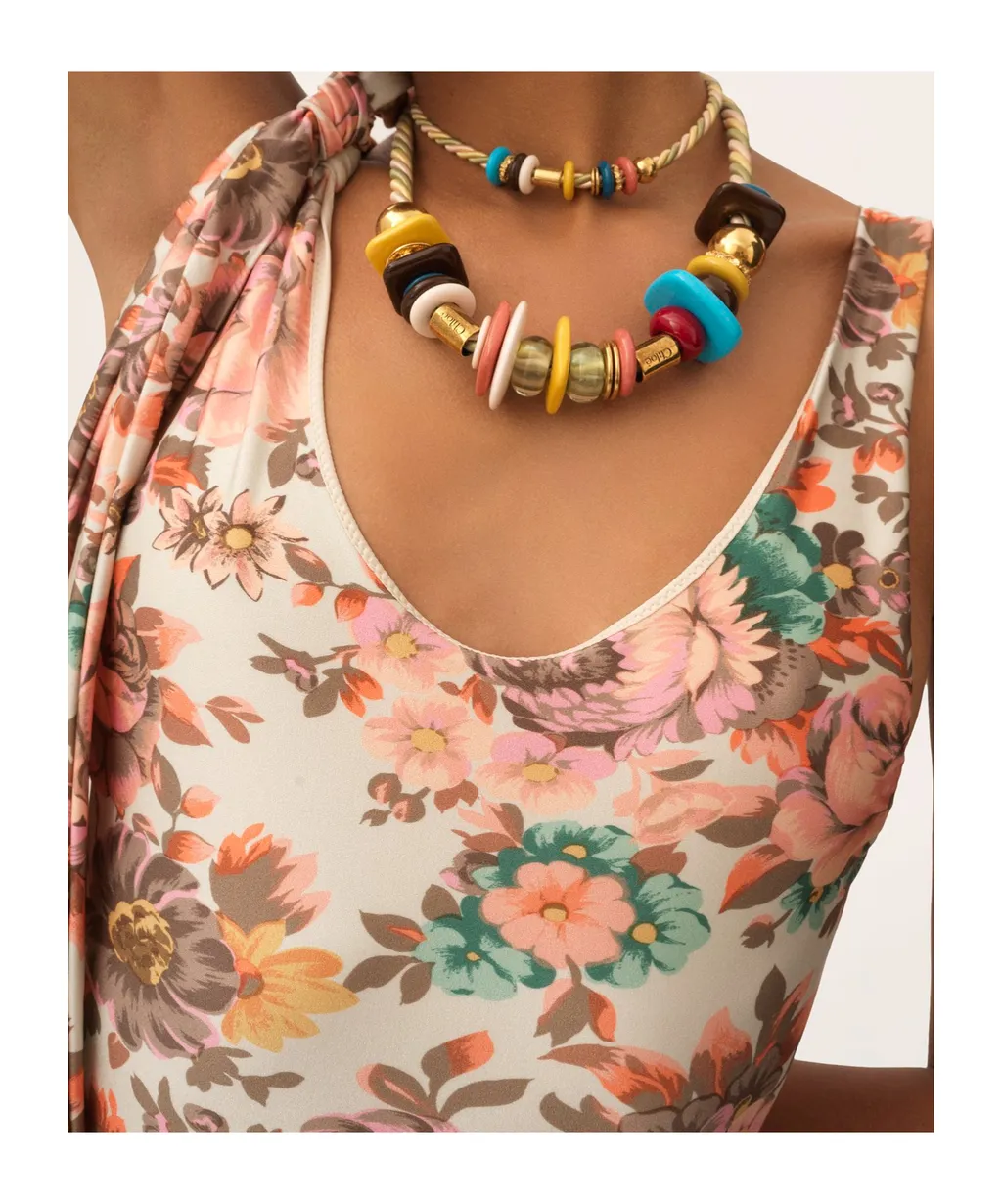 Bow-Embellished Floral-Print Swimsuit