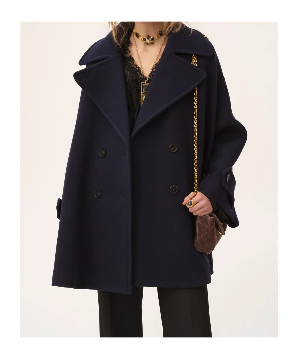 Double Breasted Button-Up Coat