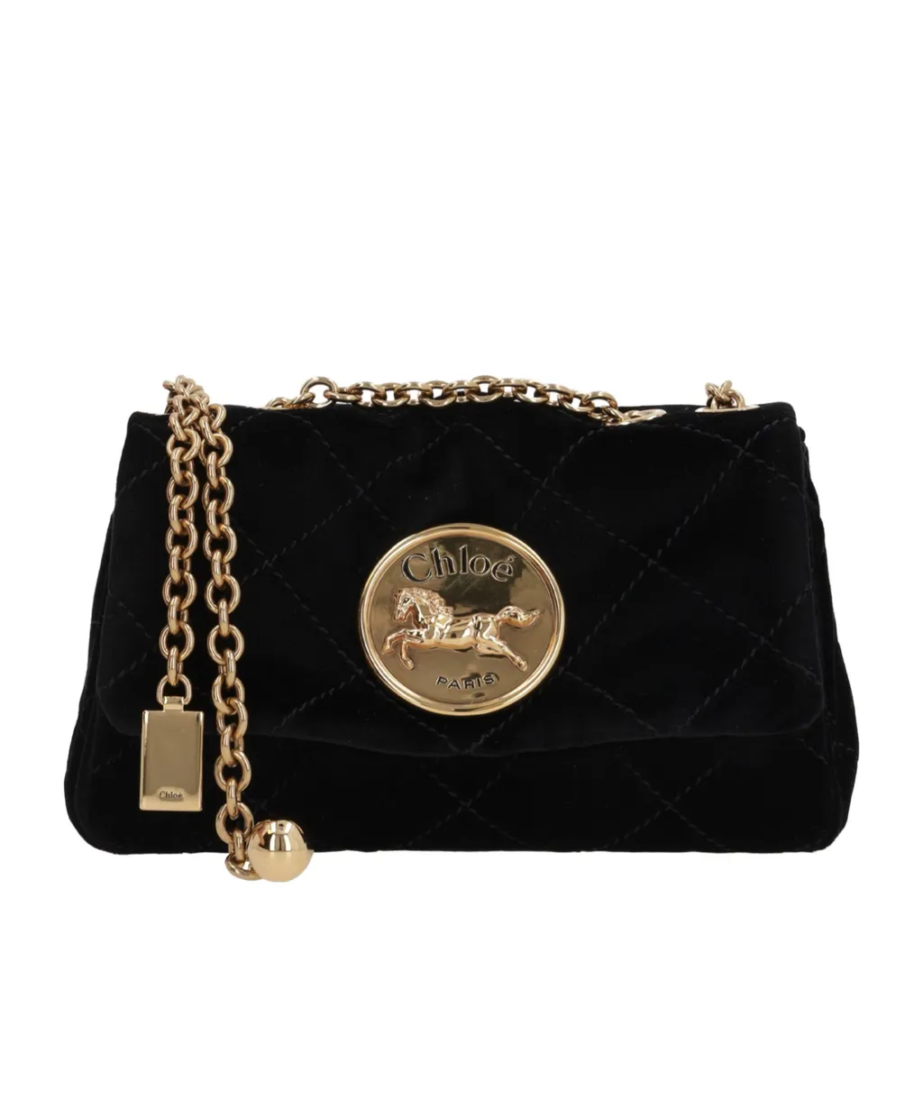 Heritage Logo Plaque Quilted Small Shoulder Bag