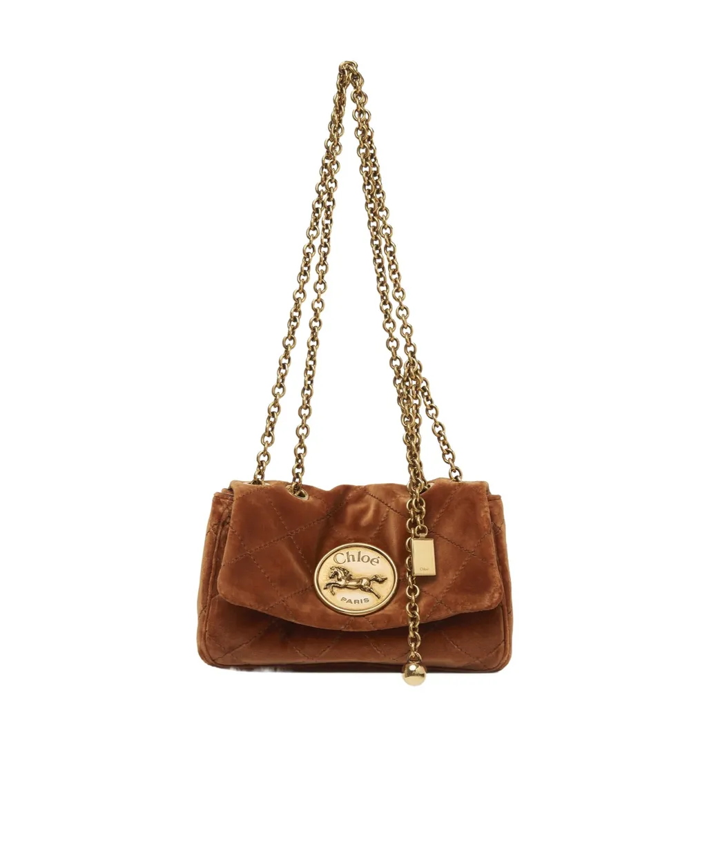 Heritage Logo Plaque Quilted Small Shoulder Bag