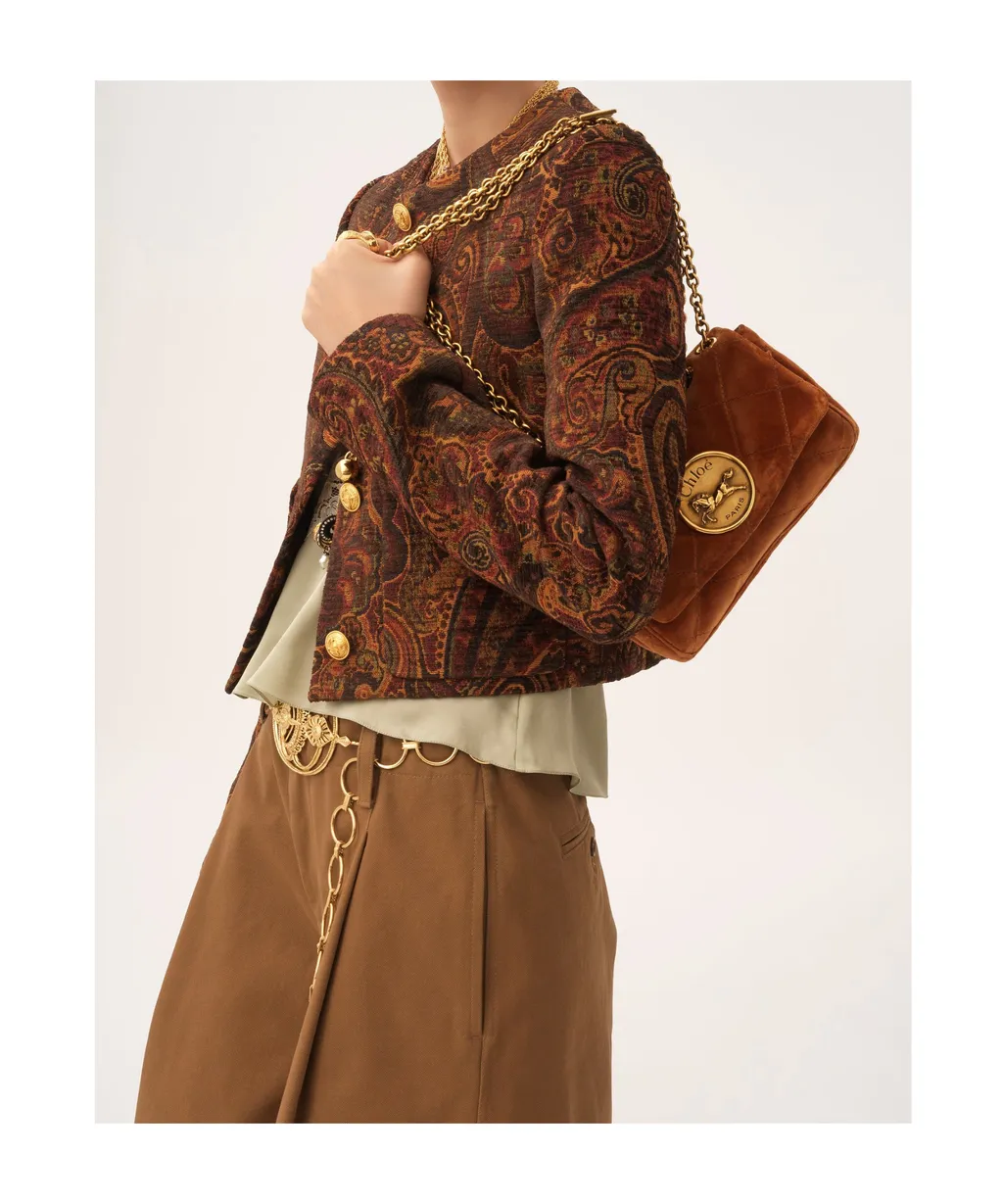 Heritage Logo Plaque Quilted Small Shoulder Bag
