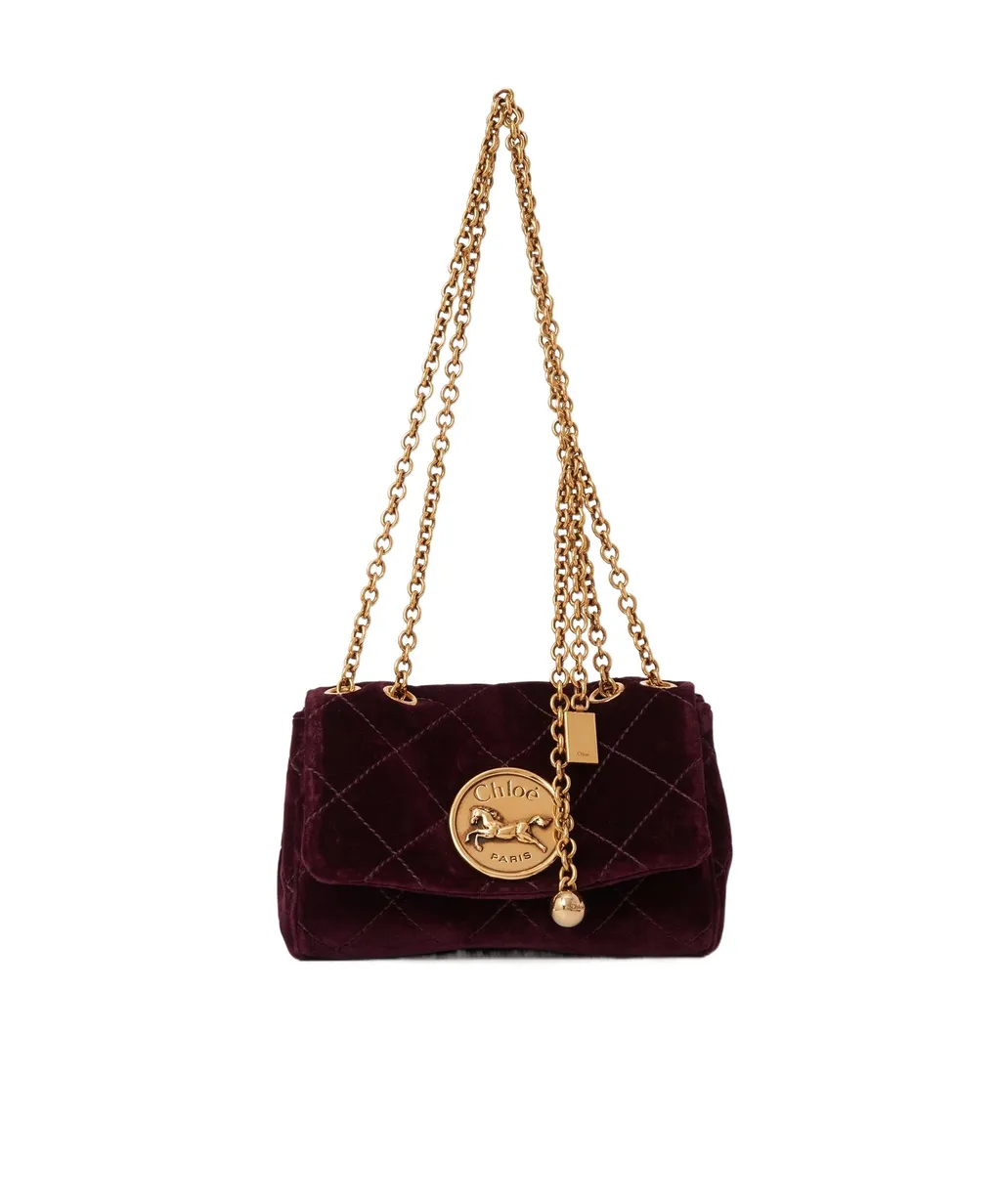 Logo Plaque Quilted Shoulder Bag