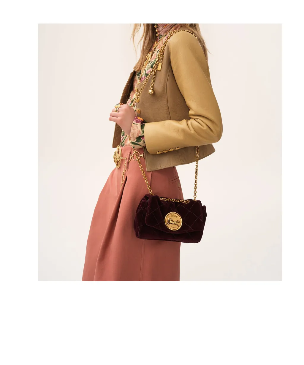 Logo Plaque Quilted Shoulder Bag