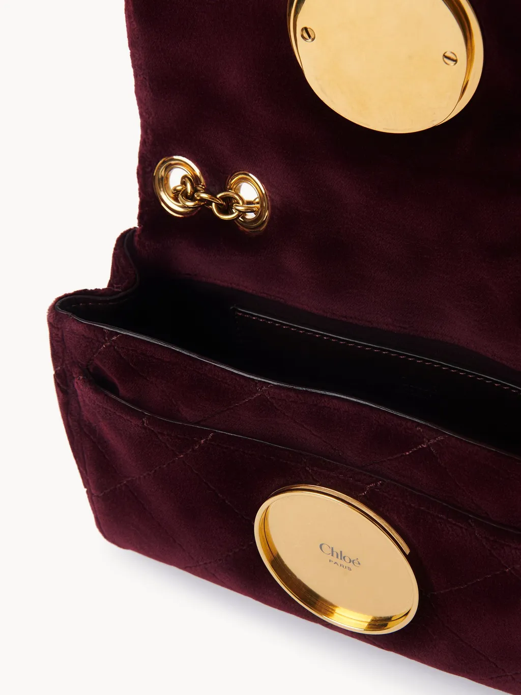 Logo Plaque Quilted Shoulder Bag
