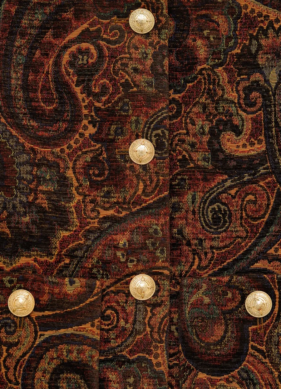 Paisley Jacquard Cropped Jacket