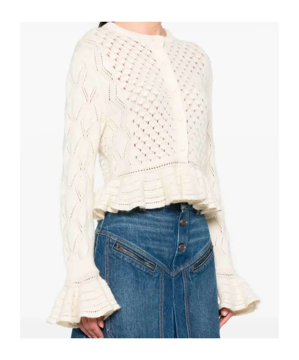 Ruffled Knit Cardigan