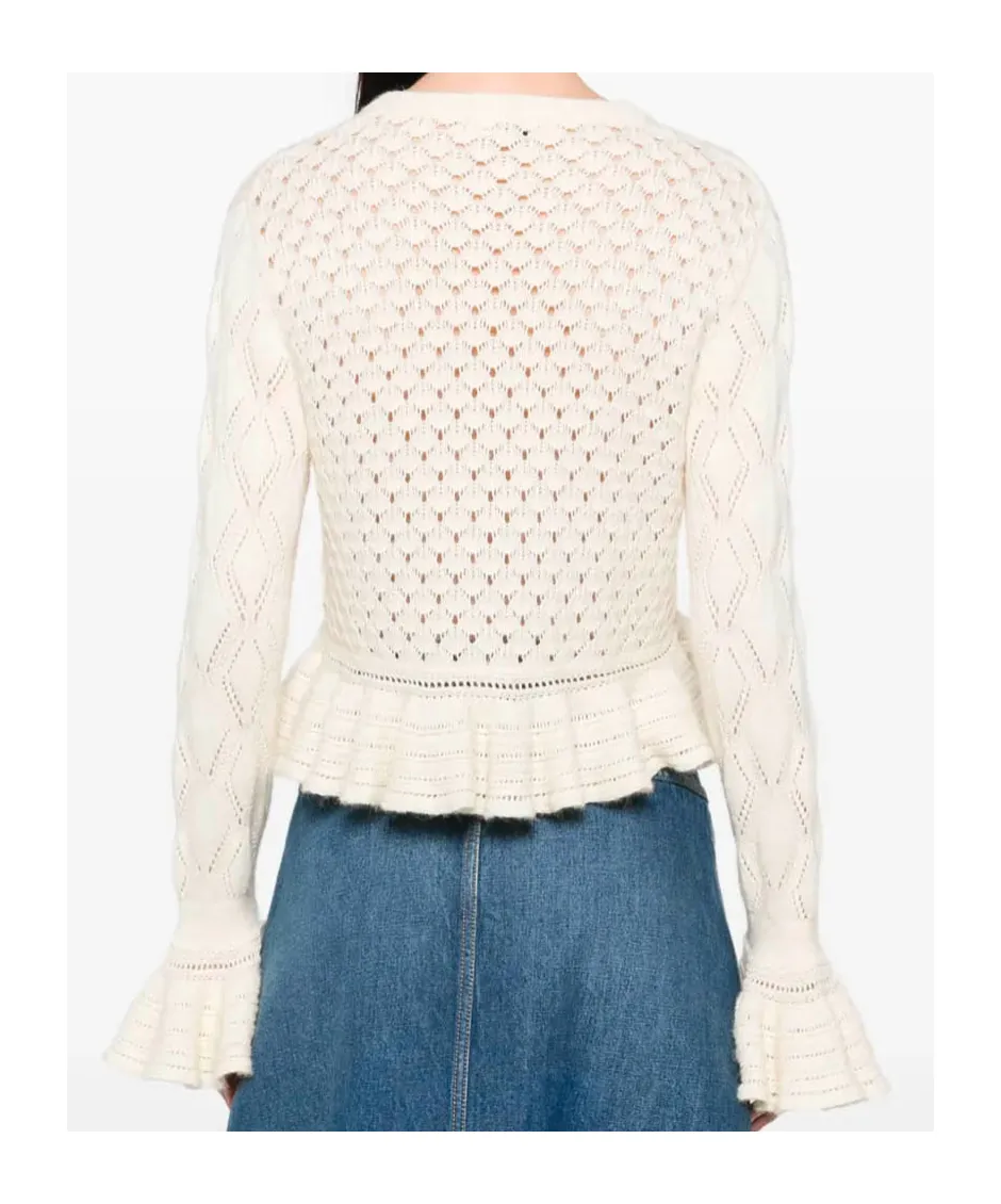 Ruffled Knit Cardigan
