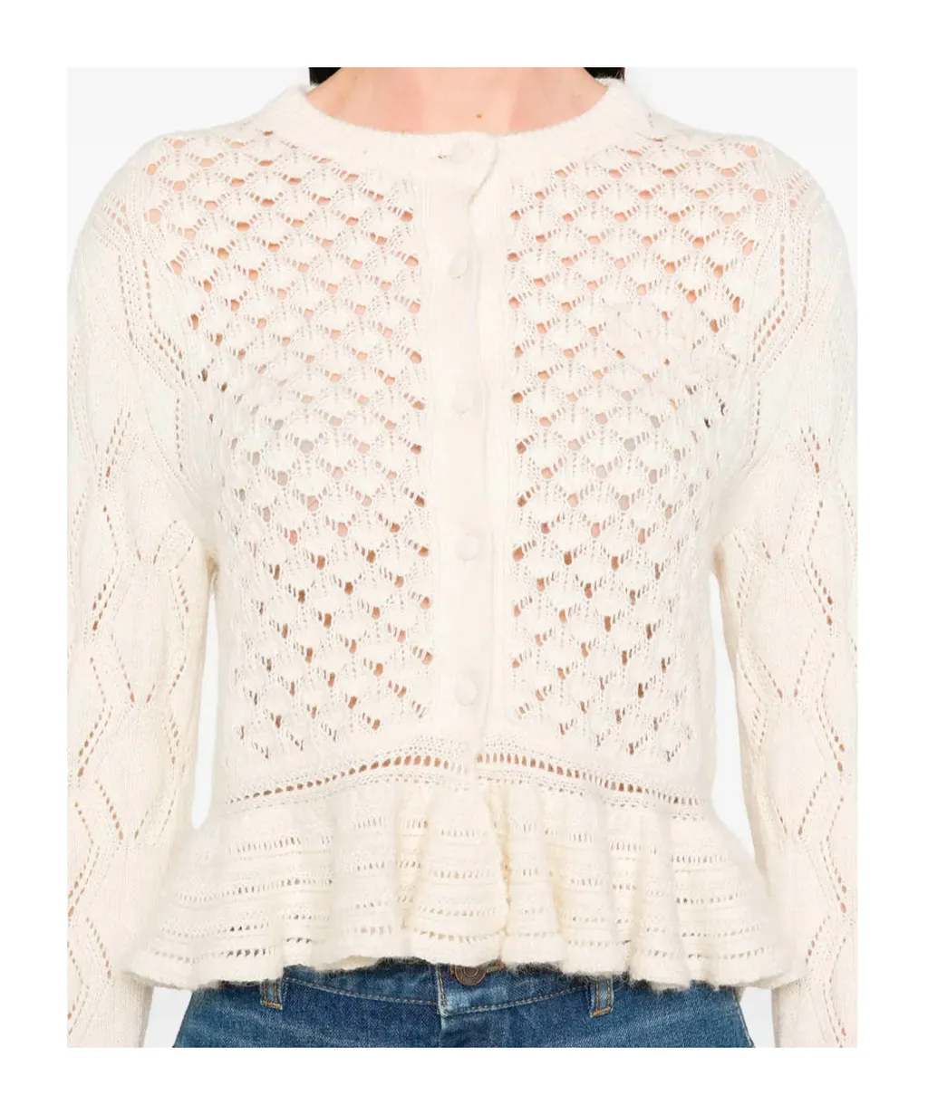 Ruffled Knit Cardigan
