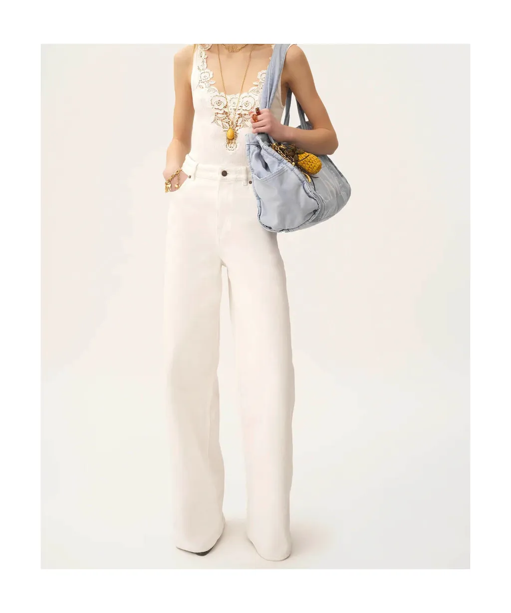 Logo Patch Wide-Leg Jeans