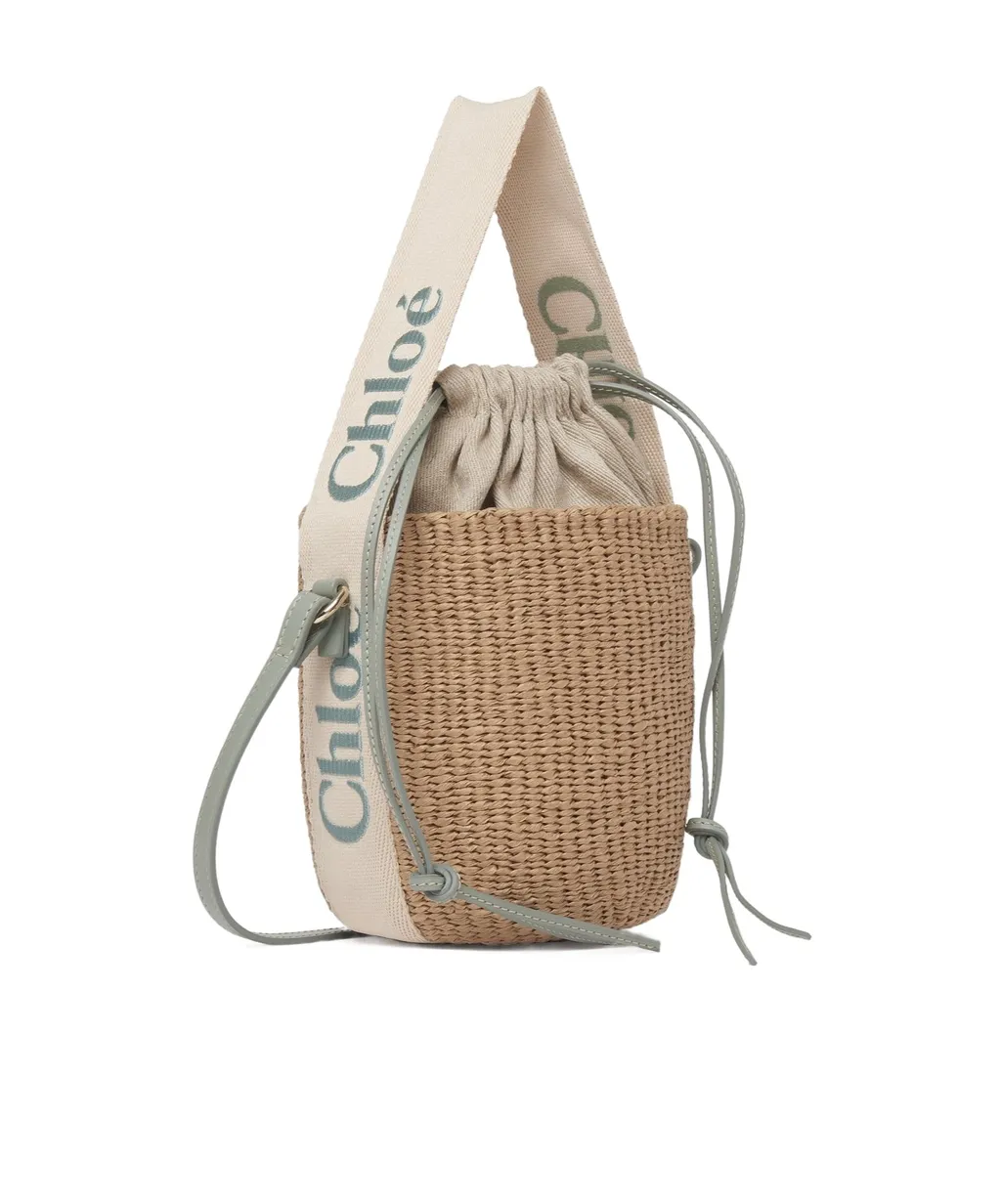 Woody Drawstring Small Basket Bag