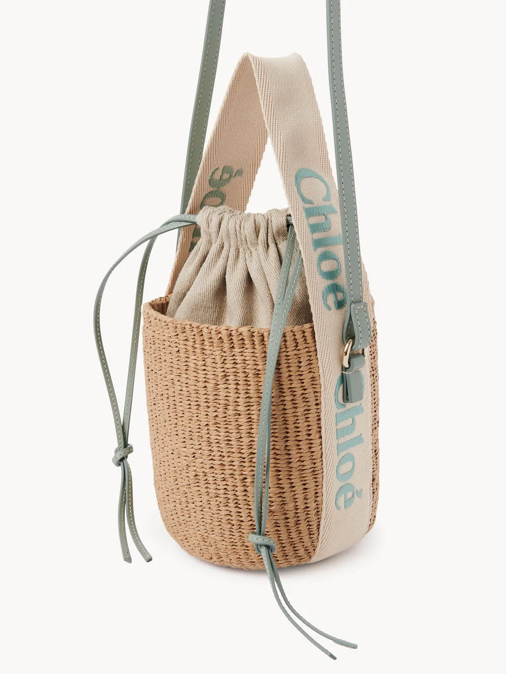 Woody Drawstring Small Basket Bag