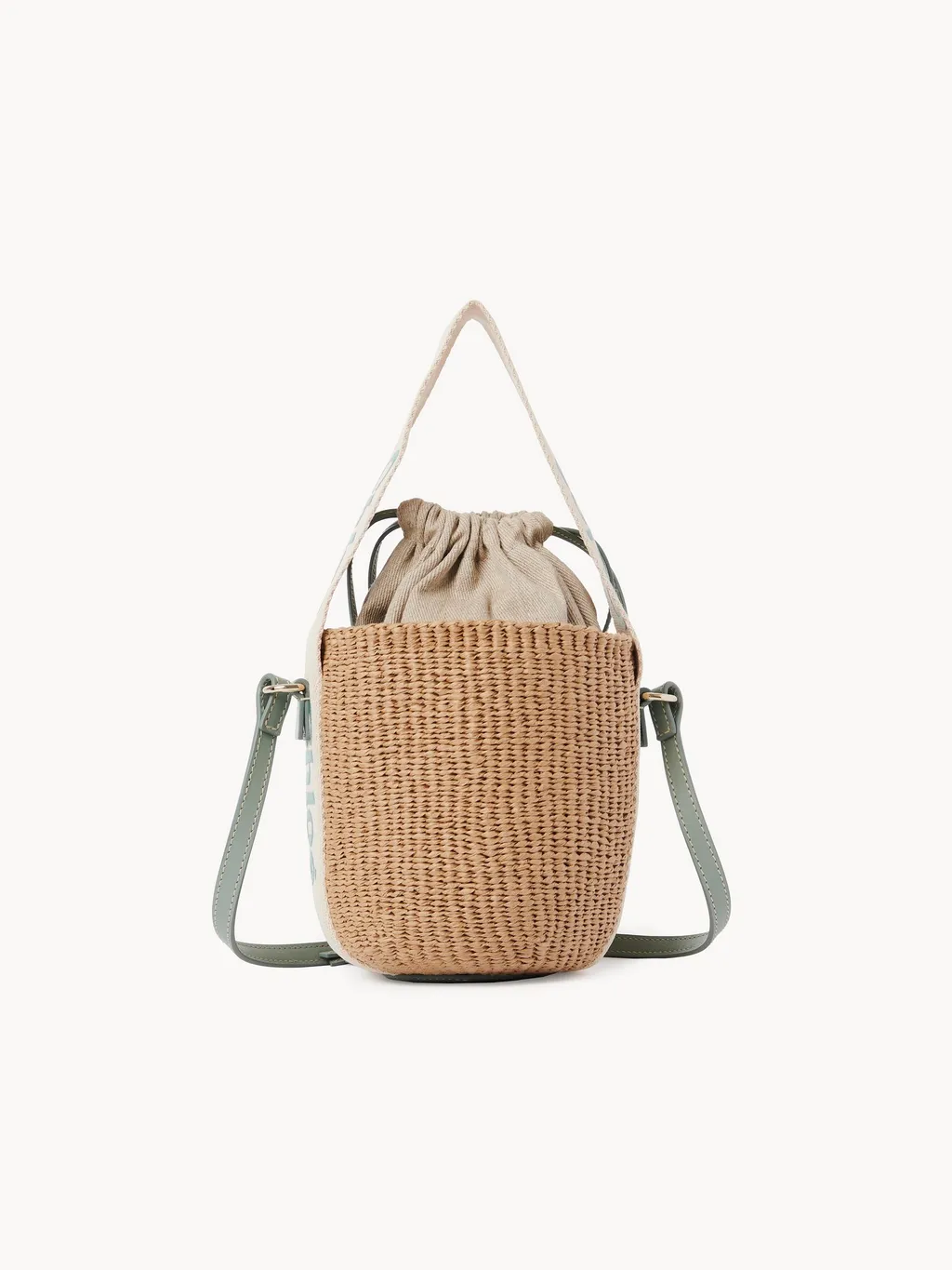 Woody Drawstring Small Basket Bag