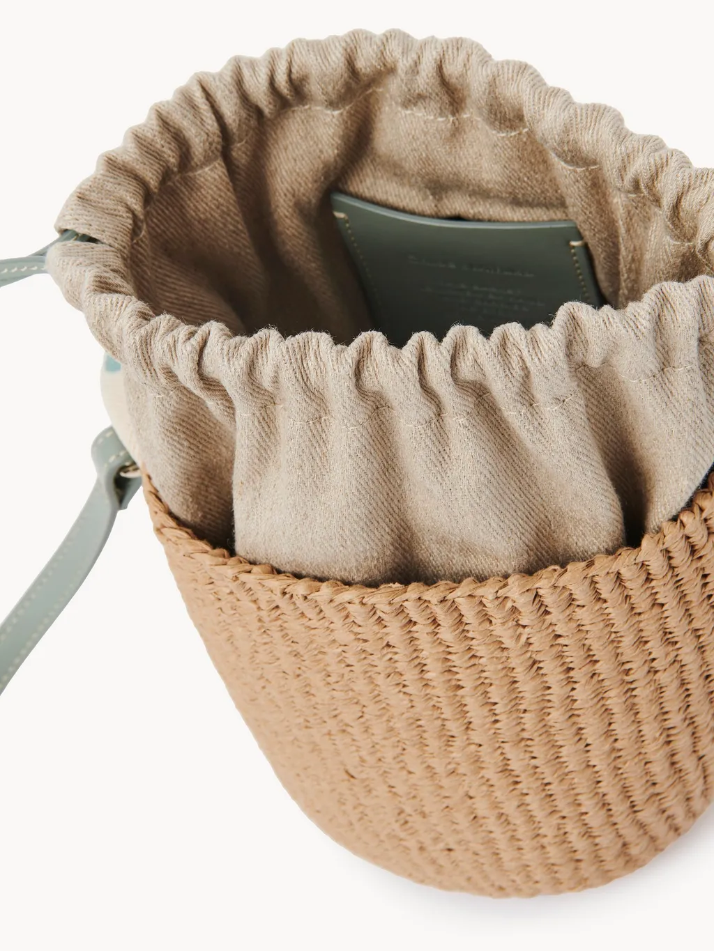 Woody Drawstring Small Basket Bag