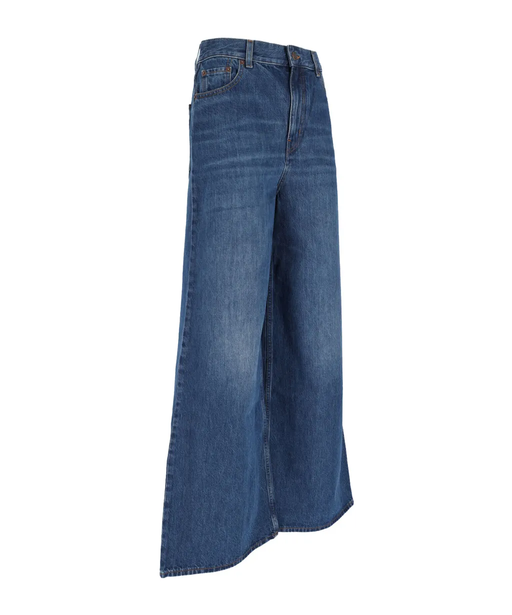 Logo Patch Wide-Leg Jeans
