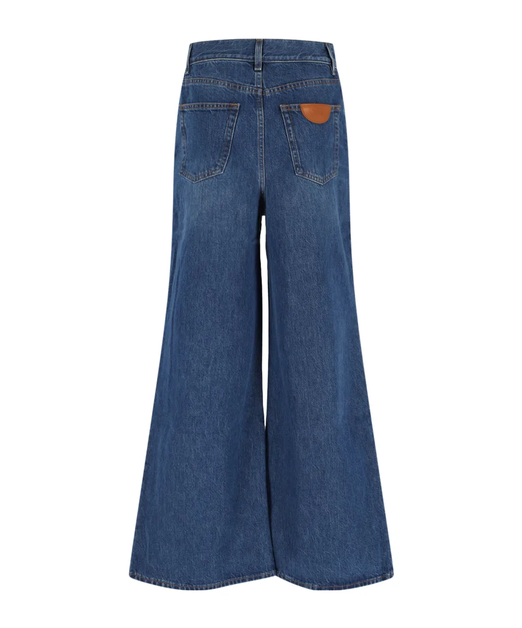 Logo Patch Wide-Leg Jeans