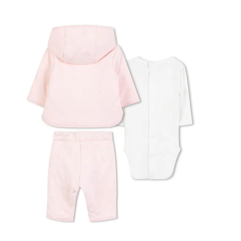 Hooded Tracksuit And Long-Sleeved Bodysuit Set