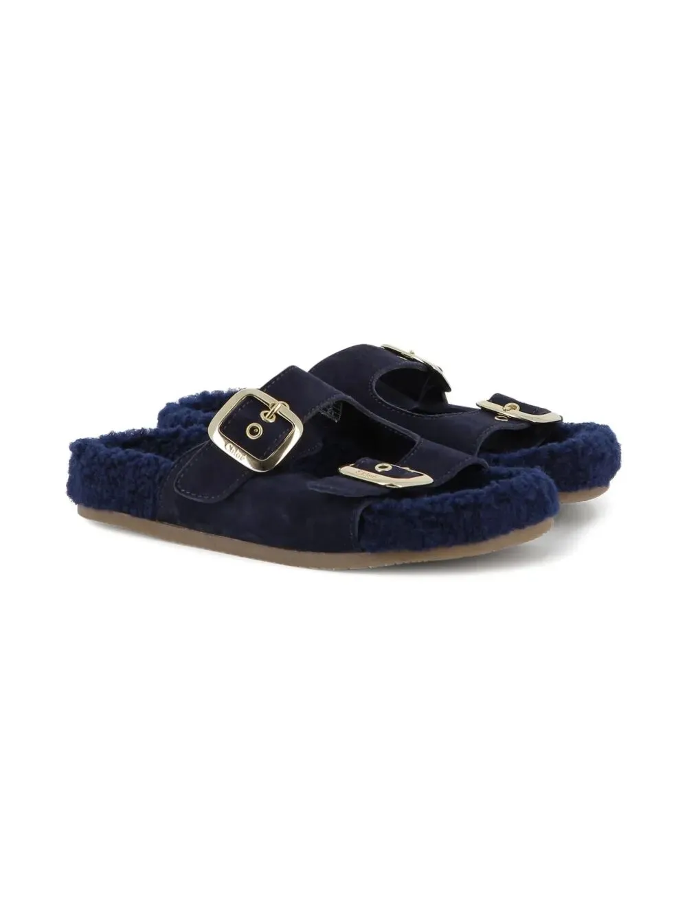 Double-Buckle Slip-On Sandals