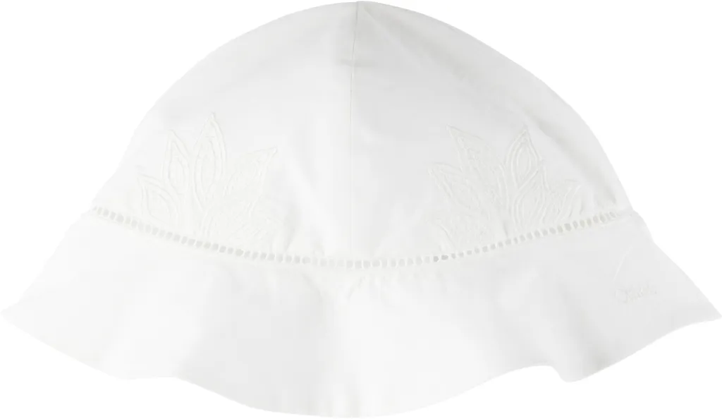 Embroidered Motif Dress And Hat Set