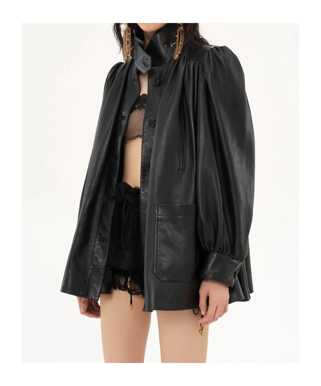 Long Sleeve Leather Jacket