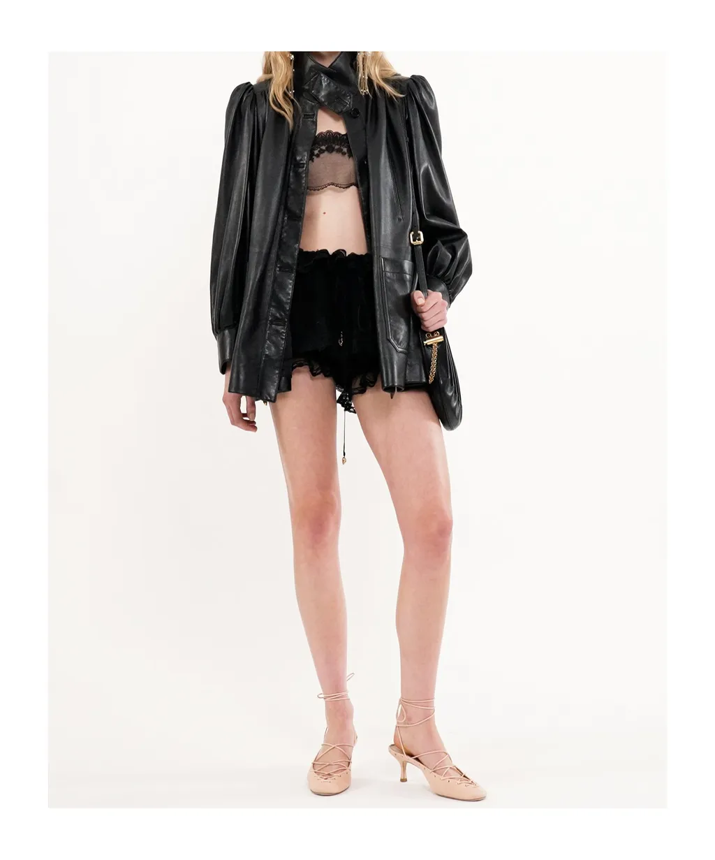 Long Sleeve Leather Jacket