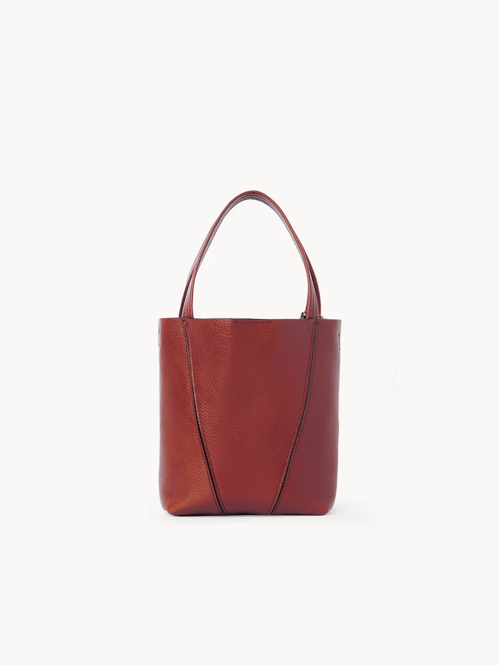 Small Chloé Spin Tote Bag In Grained Leather