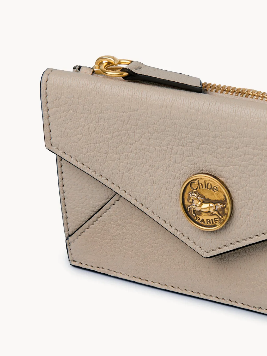 Small Envelope Purse With Card Slots In Grained Leather