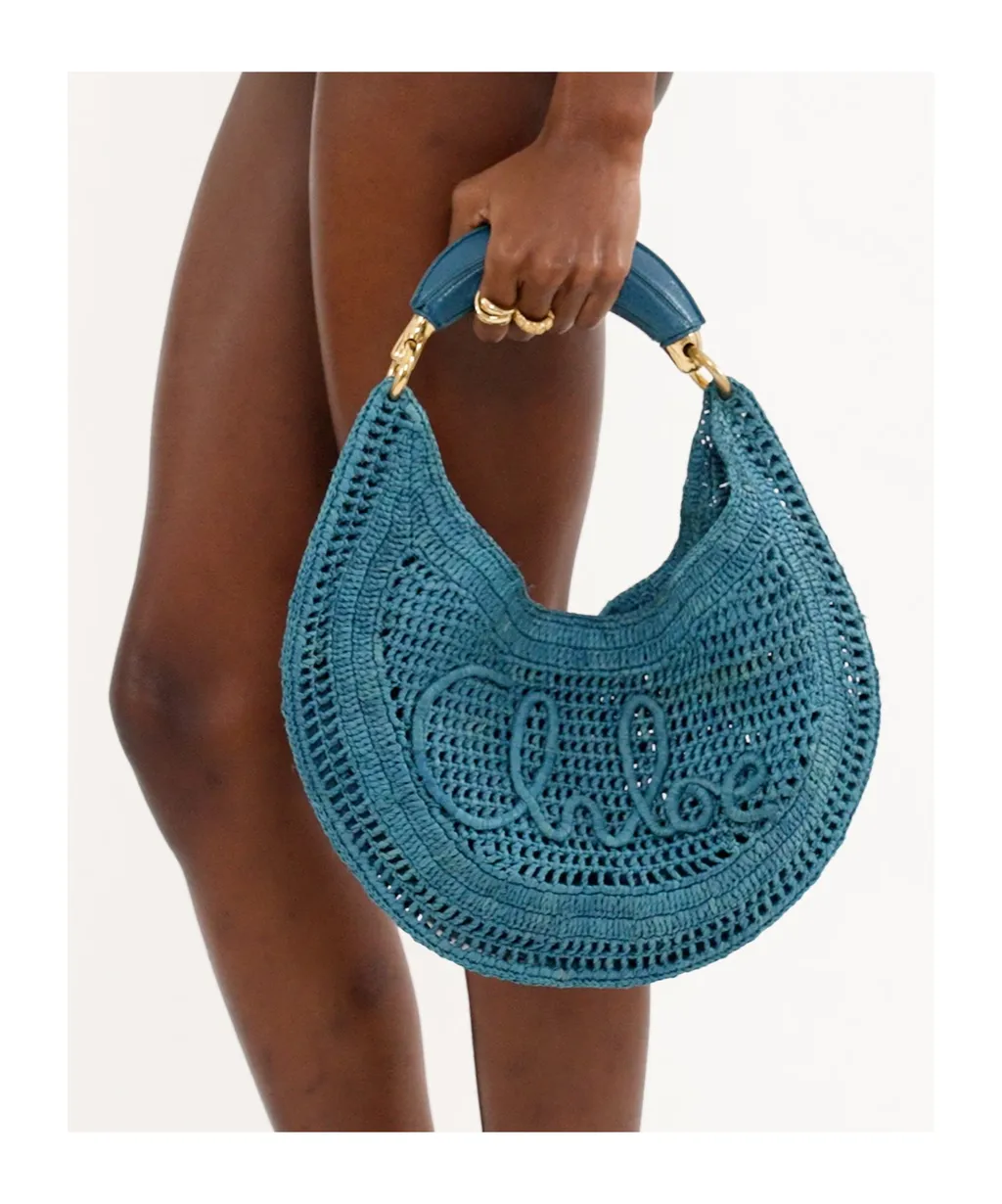 Summer Banana Woven Top Handle Bag
