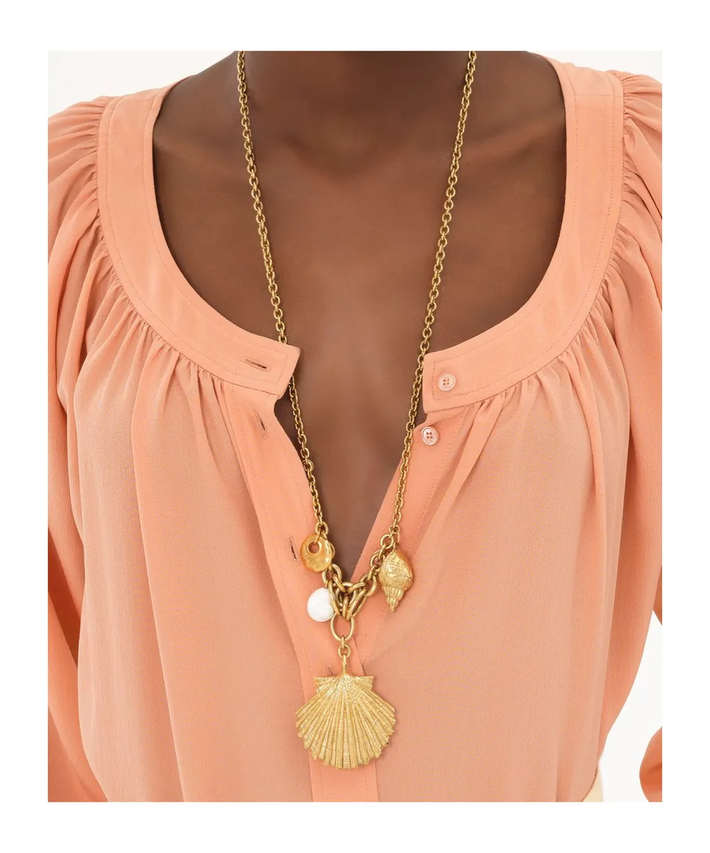 Round Neck Buttoned Shirt