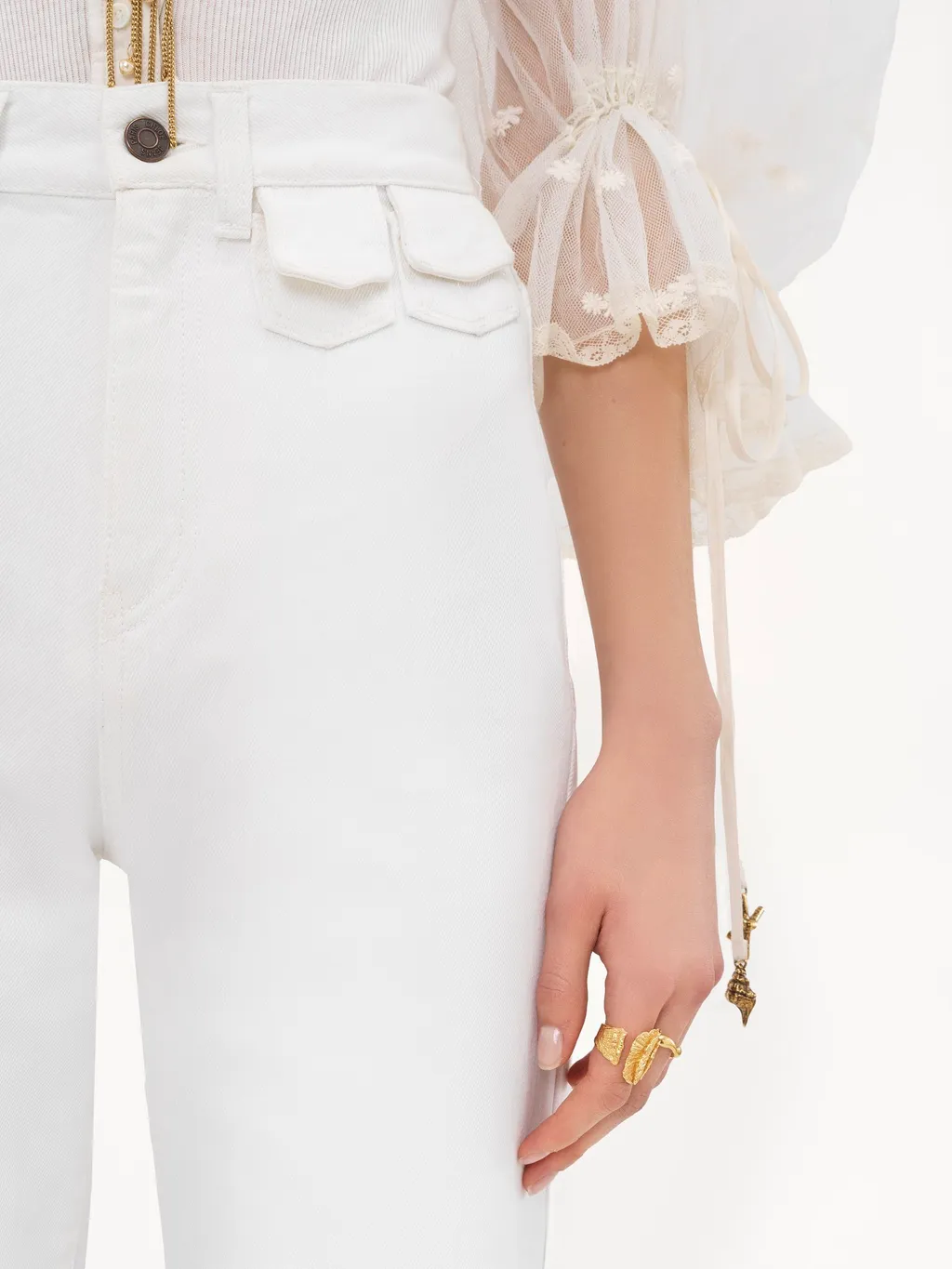 High-Waisted Flared Jeans