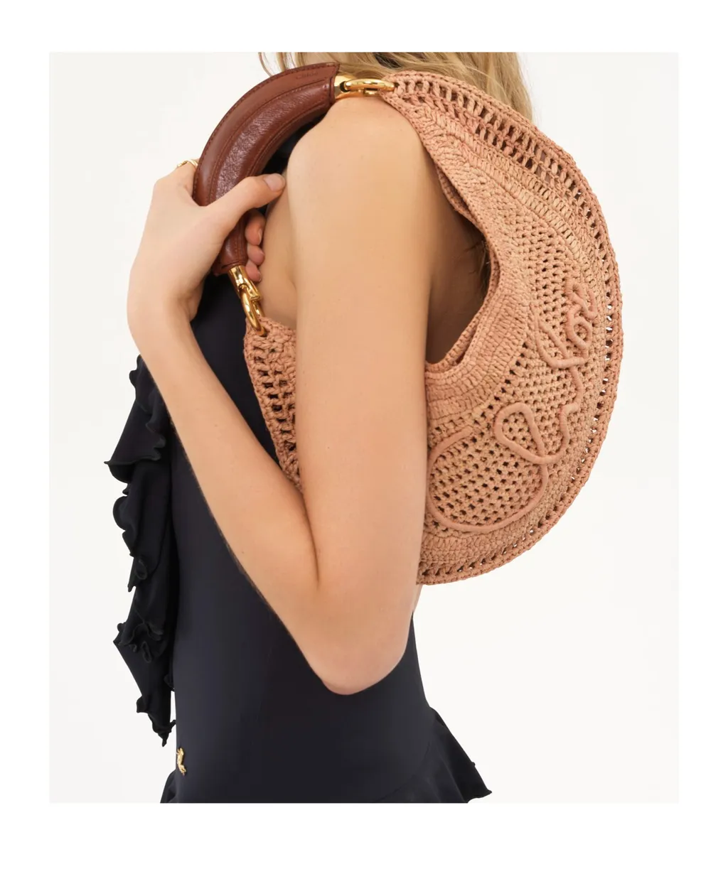 Summer Banana Woven Top Handle Bag
