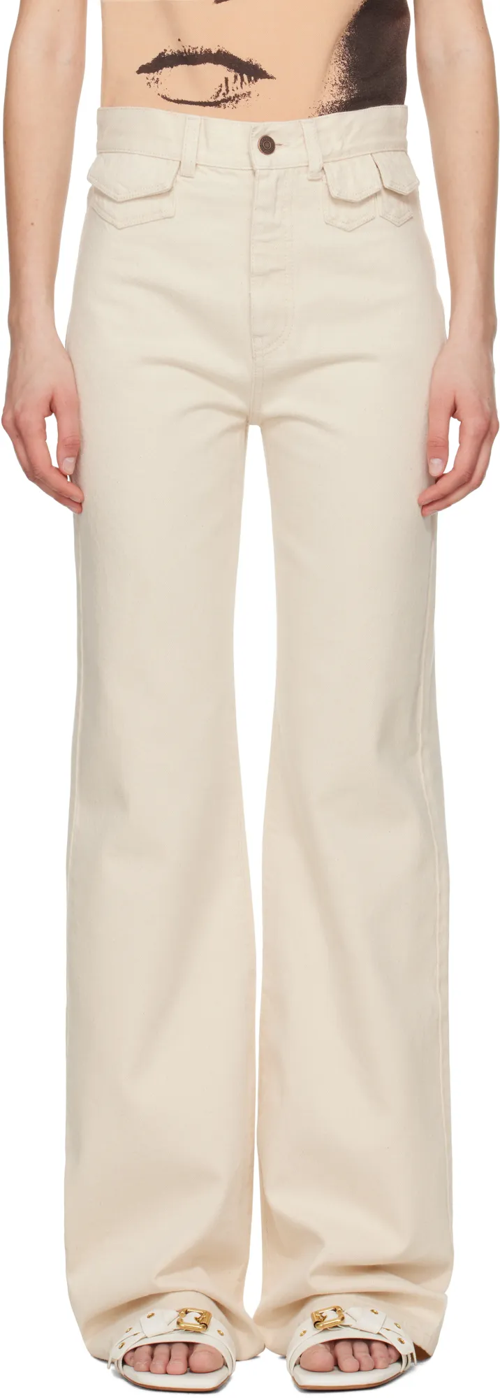 High-Waisted Flared Jeans