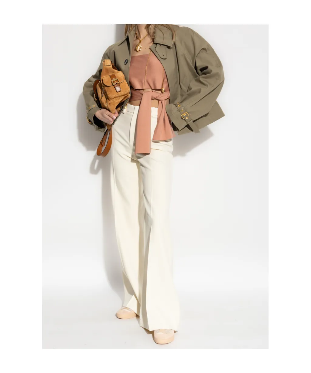 Front Pleat Wide-Leg Pants