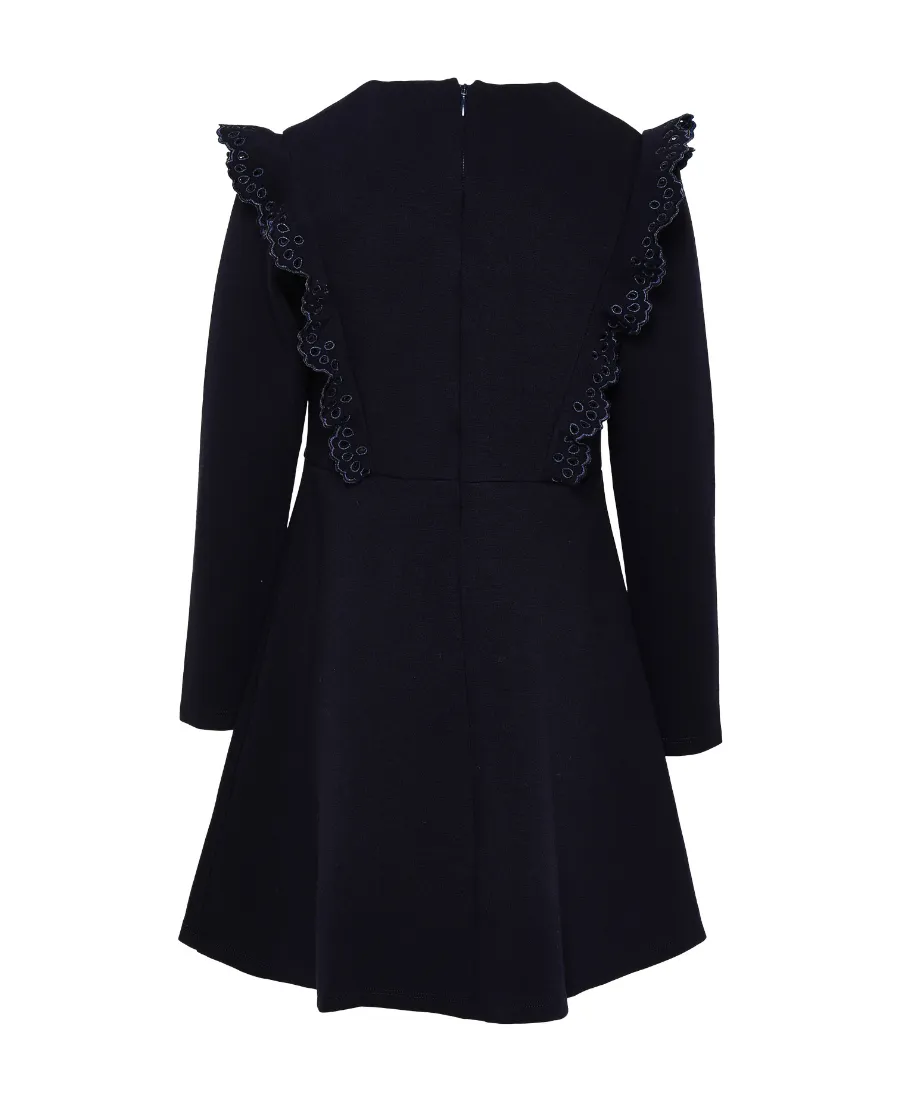 Round Collar Cotton-Blended Dress
