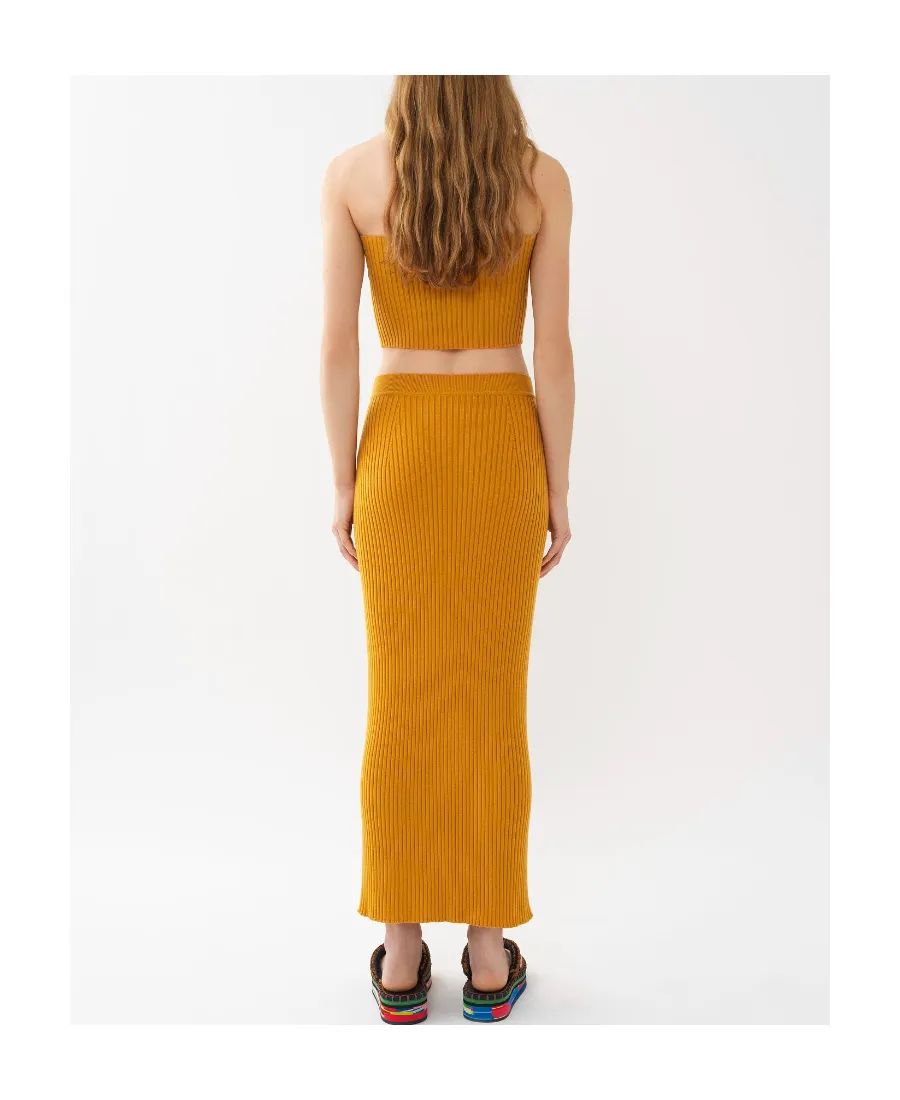 Ribbed-Knit Bandeau Top