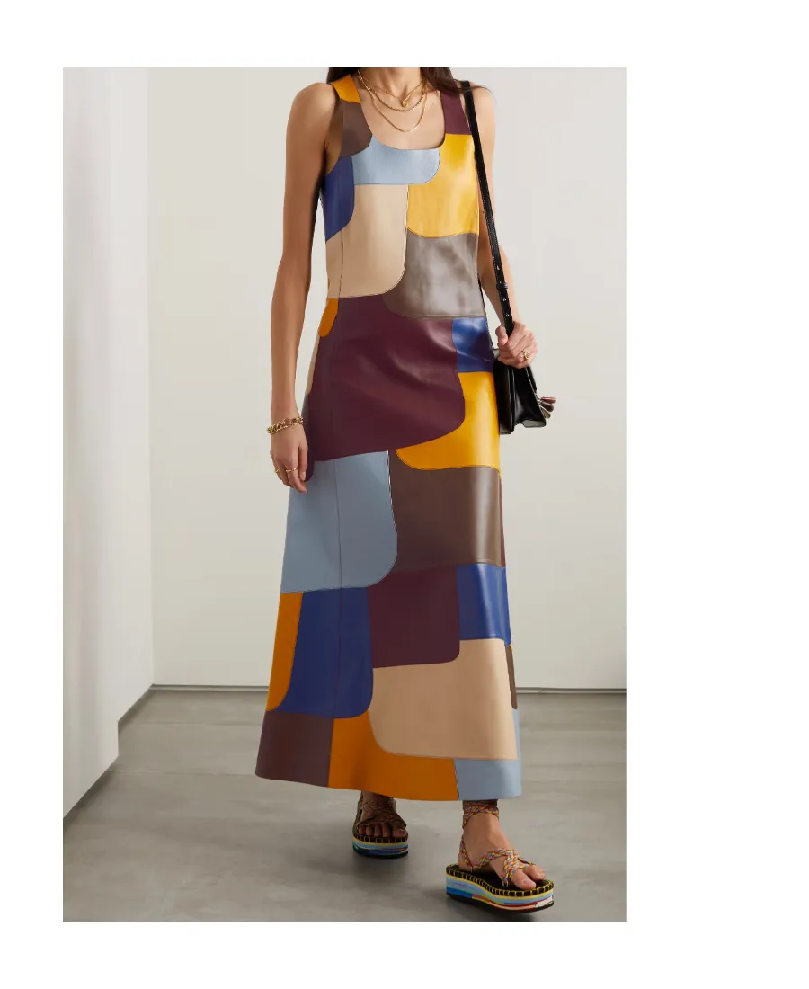 Stitched Extra-Long Dress