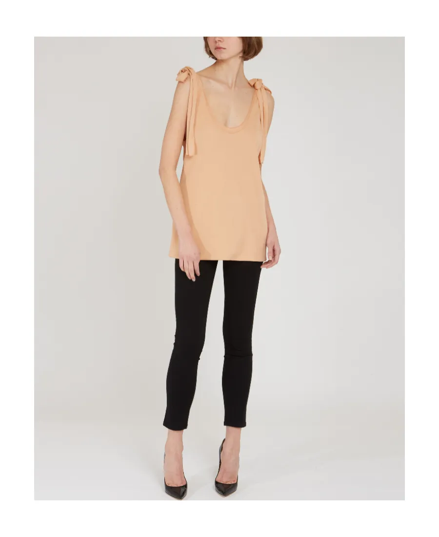 Knotted Shoulder Strap Vest