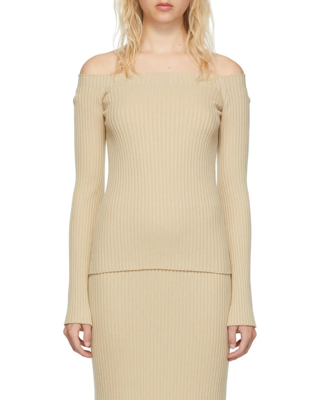 Off-Shoulder Knit Jumper