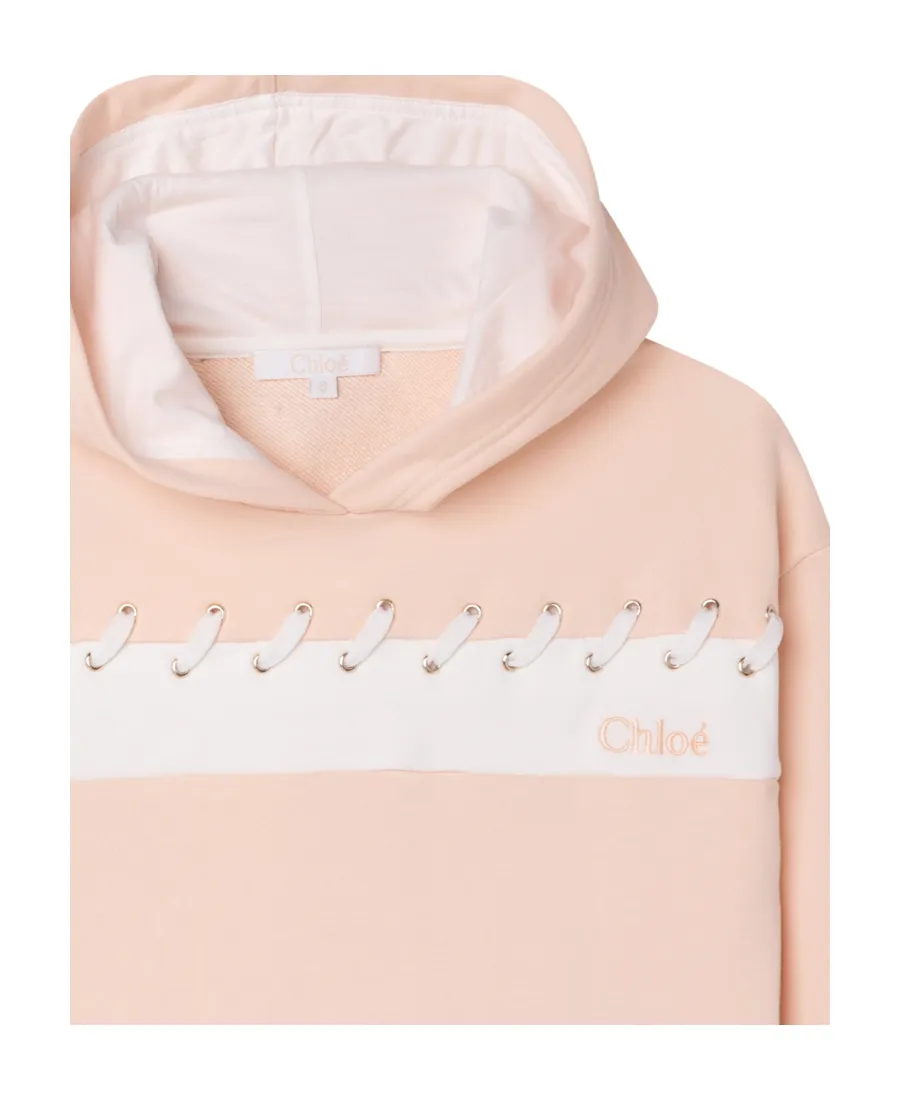 Logo-Stripe Lace-Detail Hoodie