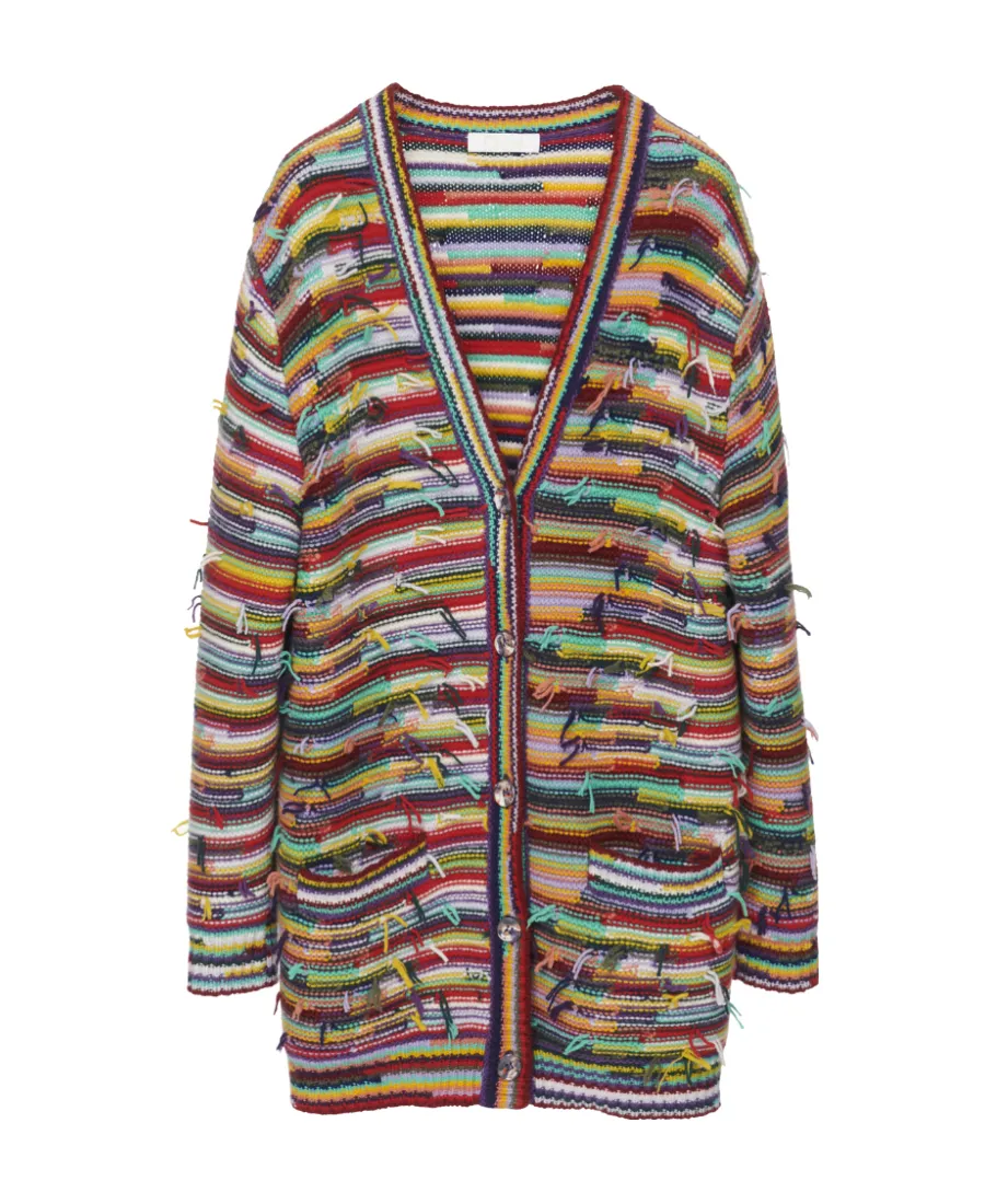 Striped Distressed Cardigan