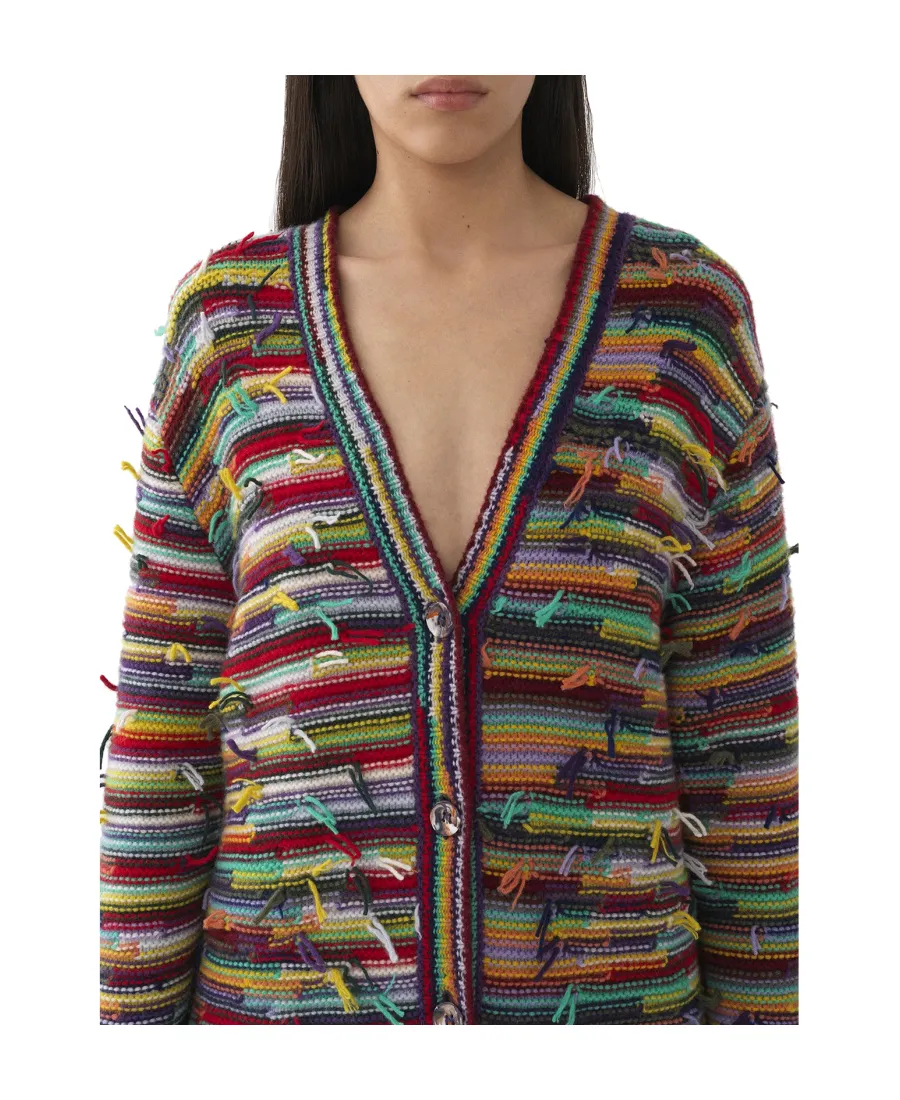 Striped Distressed Cardigan
